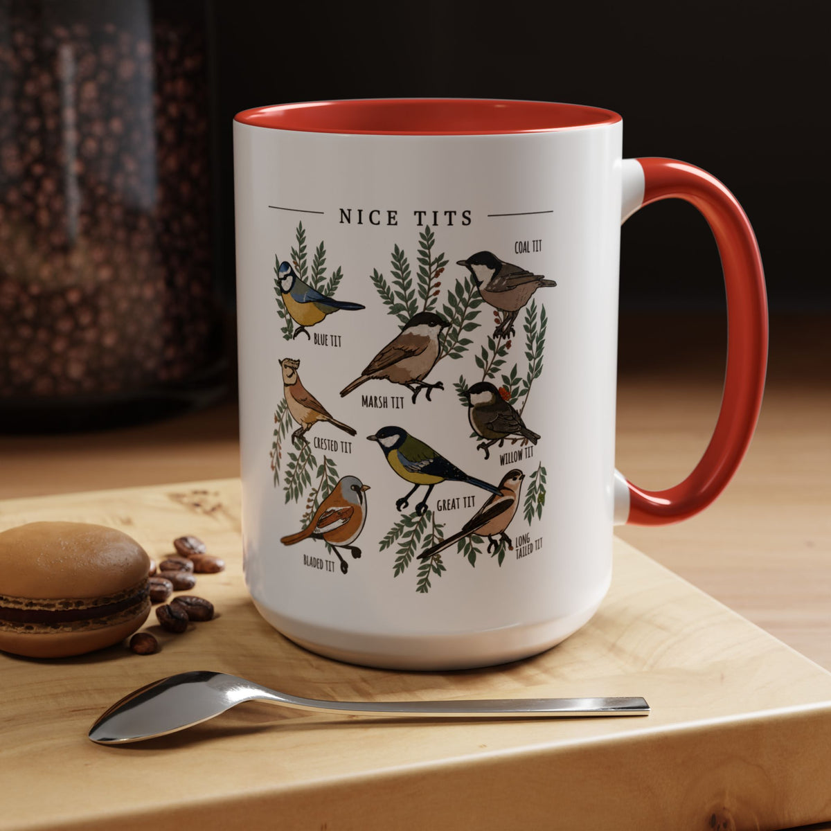 Nice Tits Bird Illustration Coffee Mug