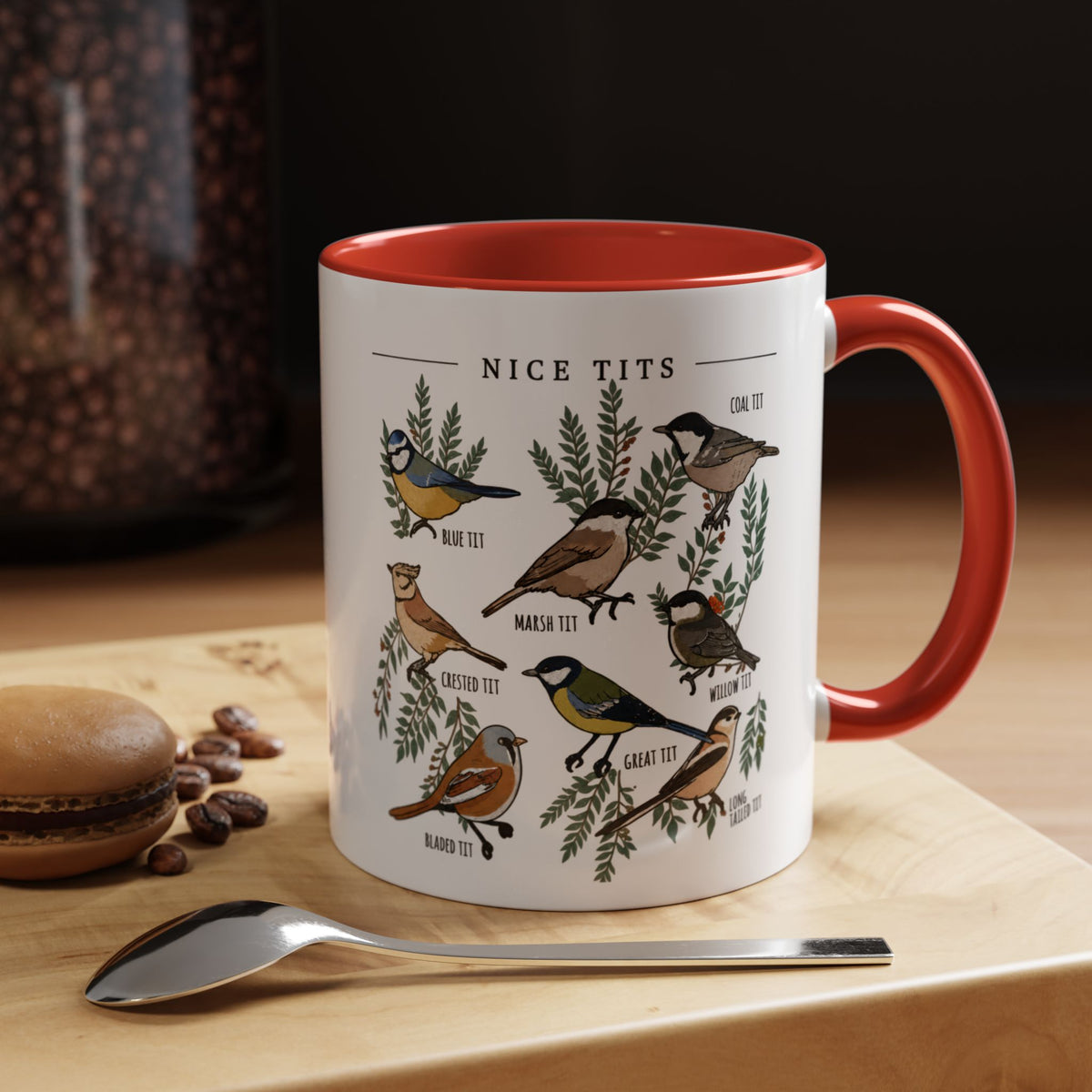 Nice Tits Bird Illustration Coffee Mug