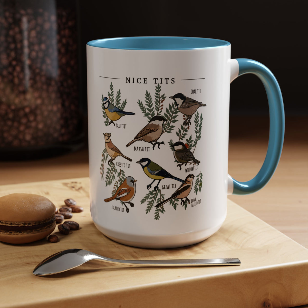 Nice Tits Bird Illustration Coffee Mug