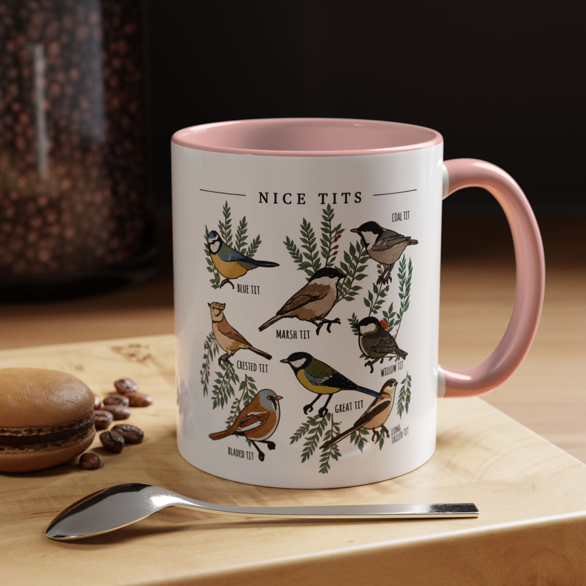 Nice Tits Bird Illustration Coffee Mug