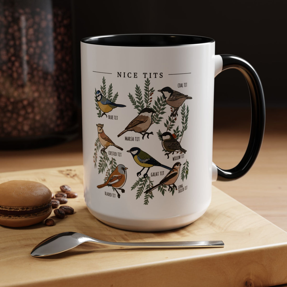 Nice Tits Bird Illustration Coffee Mug