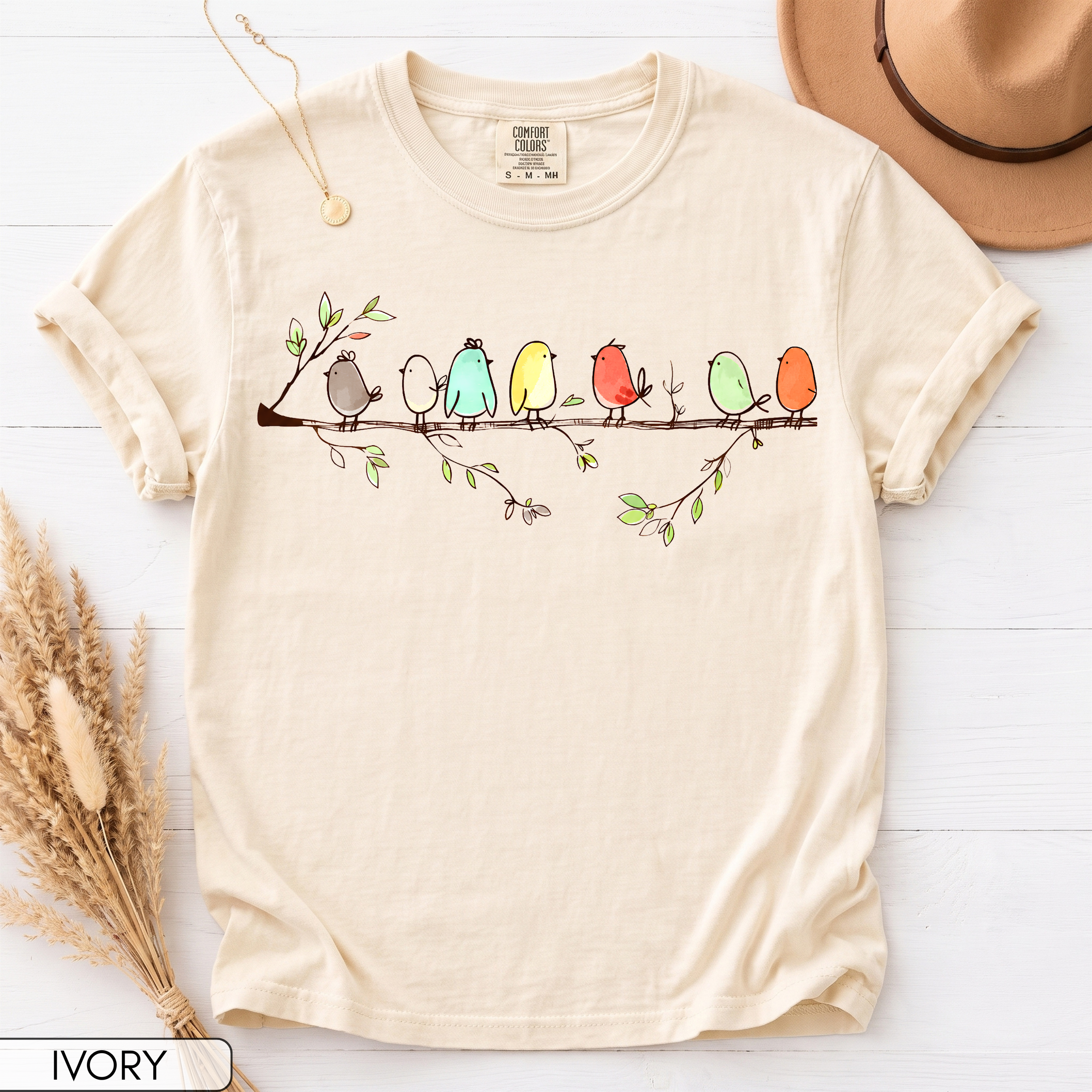 Cute Birds Comfort Colors T-Shirt
