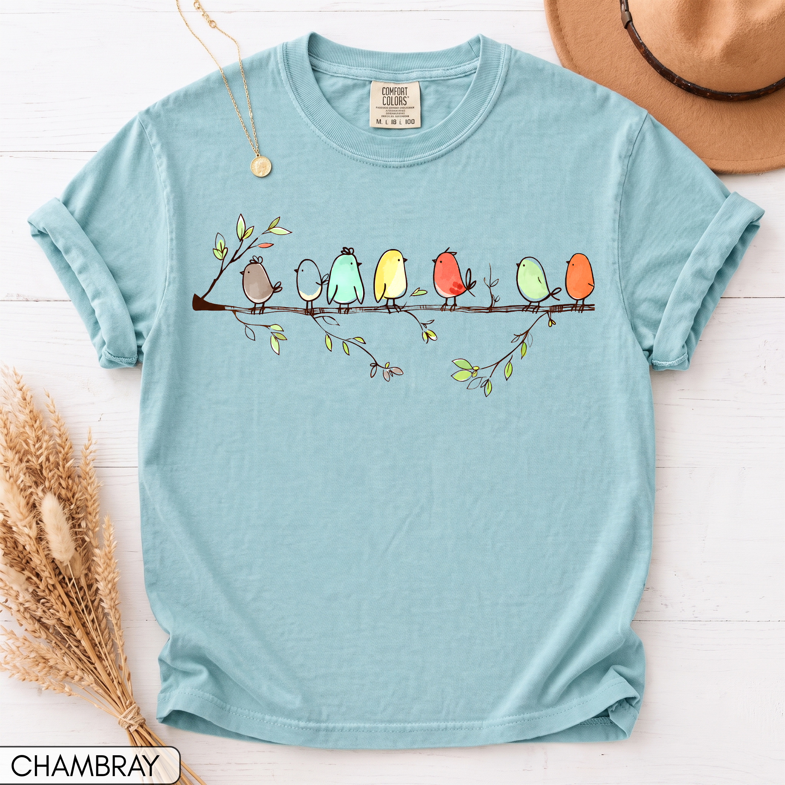 Cute Birds Comfort Colors T-Shirt