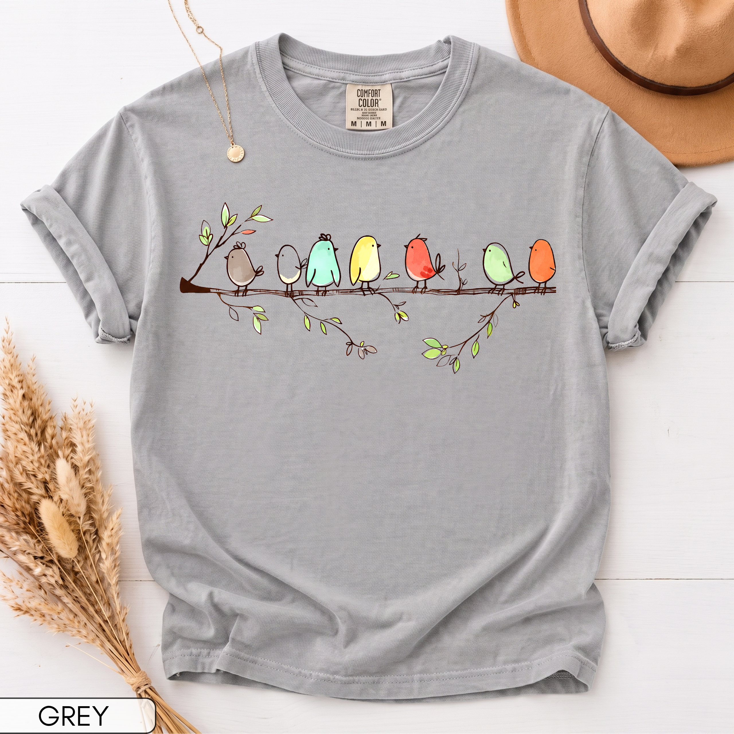 Cute Birds Comfort Colors T-Shirt