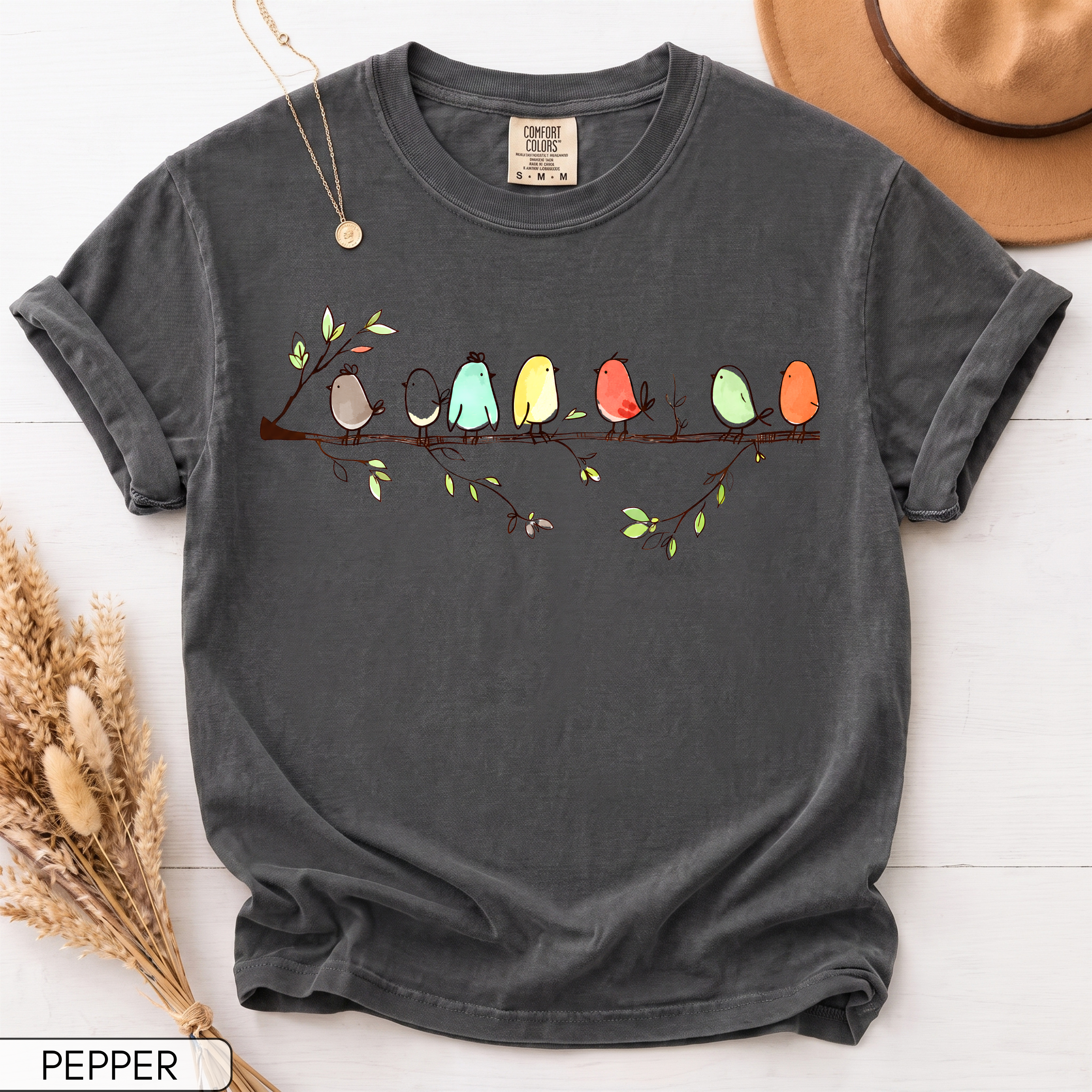 Cute Birds Comfort Colors T-Shirt