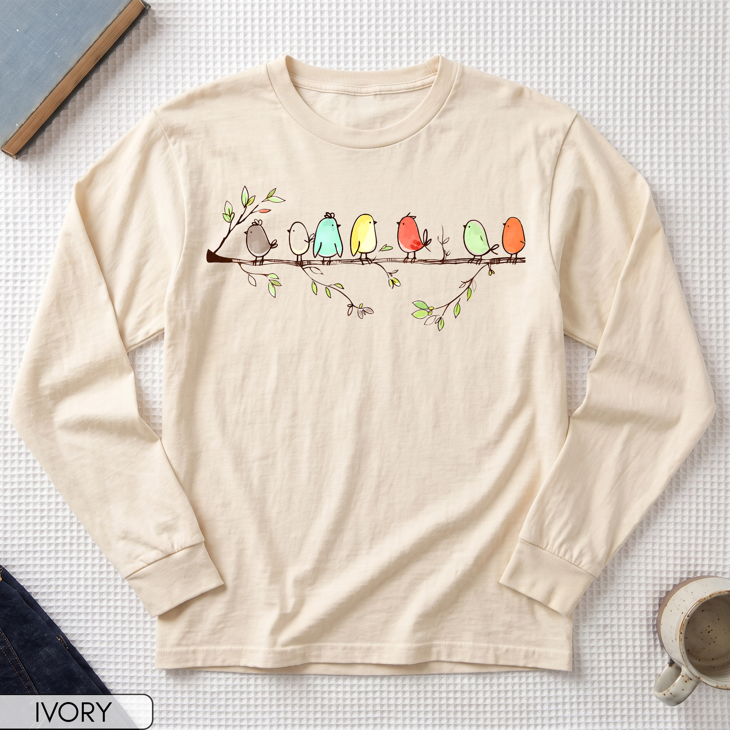 Cute Birds Long Sleeve Shirt