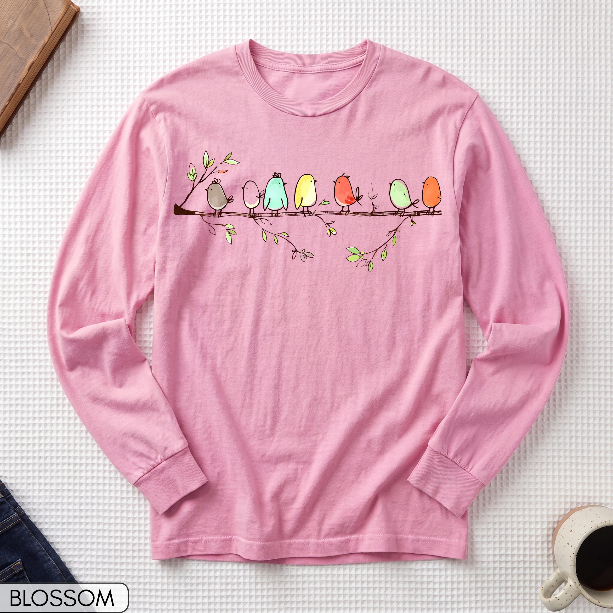 Cute Birds Long Sleeve Shirt