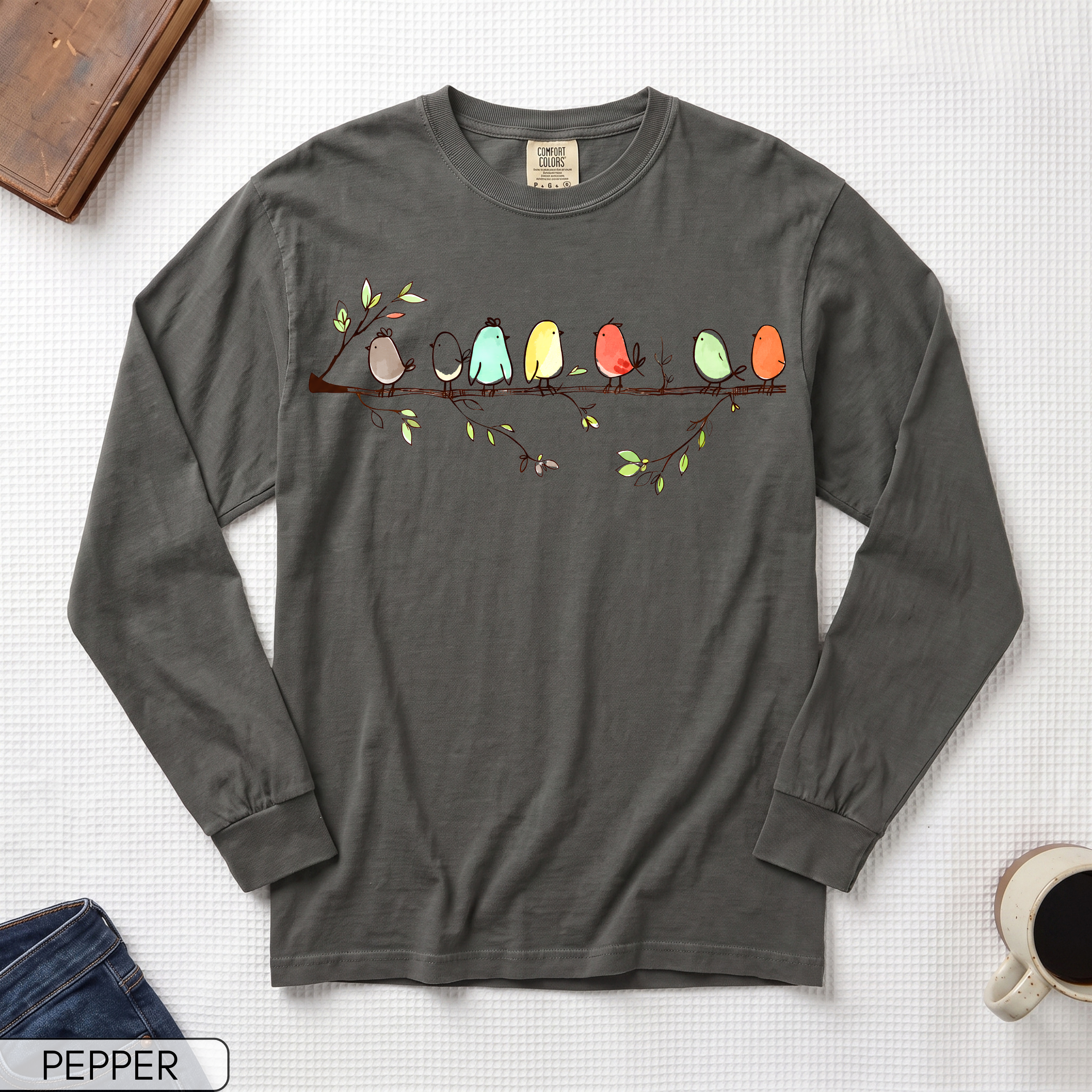 Cute Birds Long Sleeve Shirt