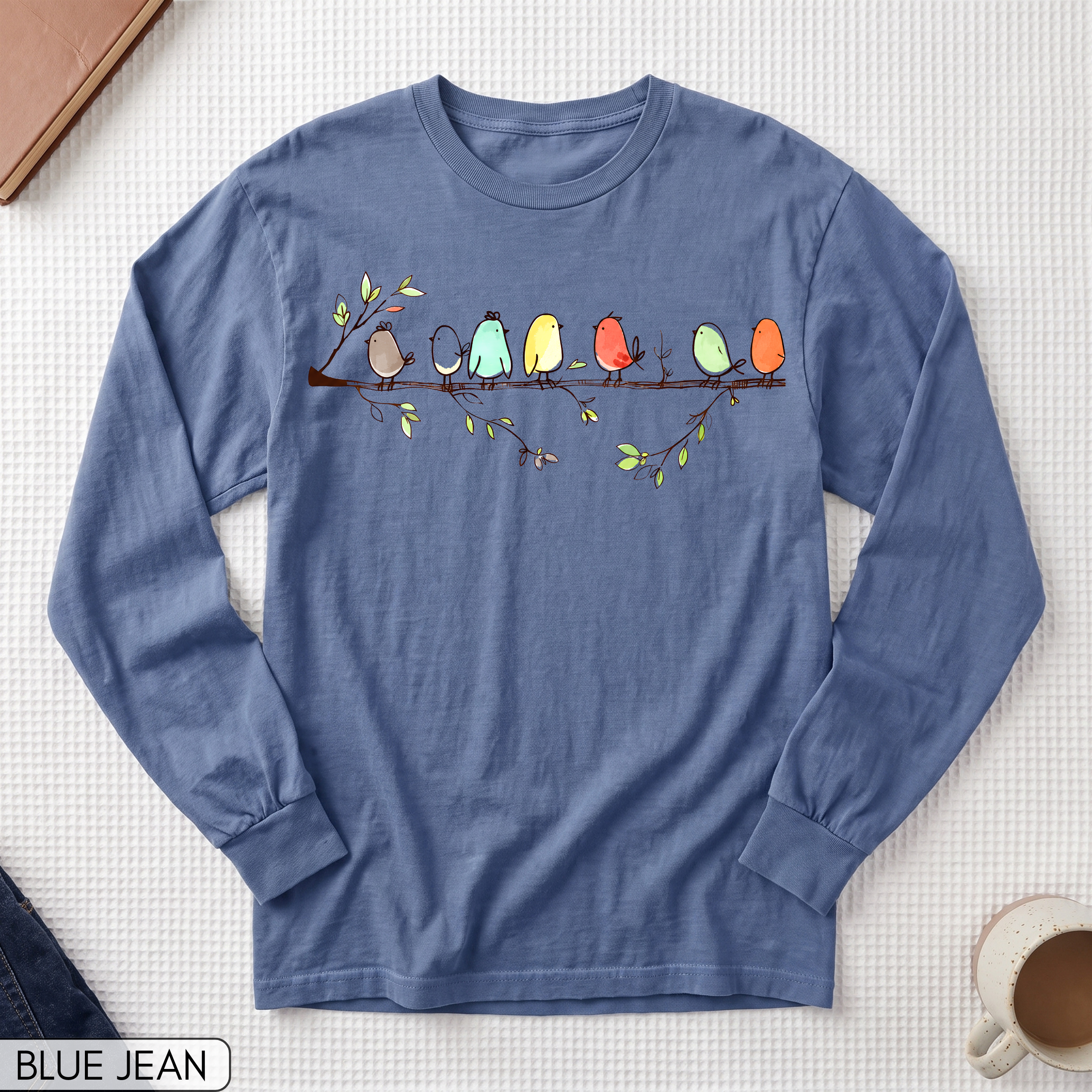 Cute Birds Long Sleeve Shirt