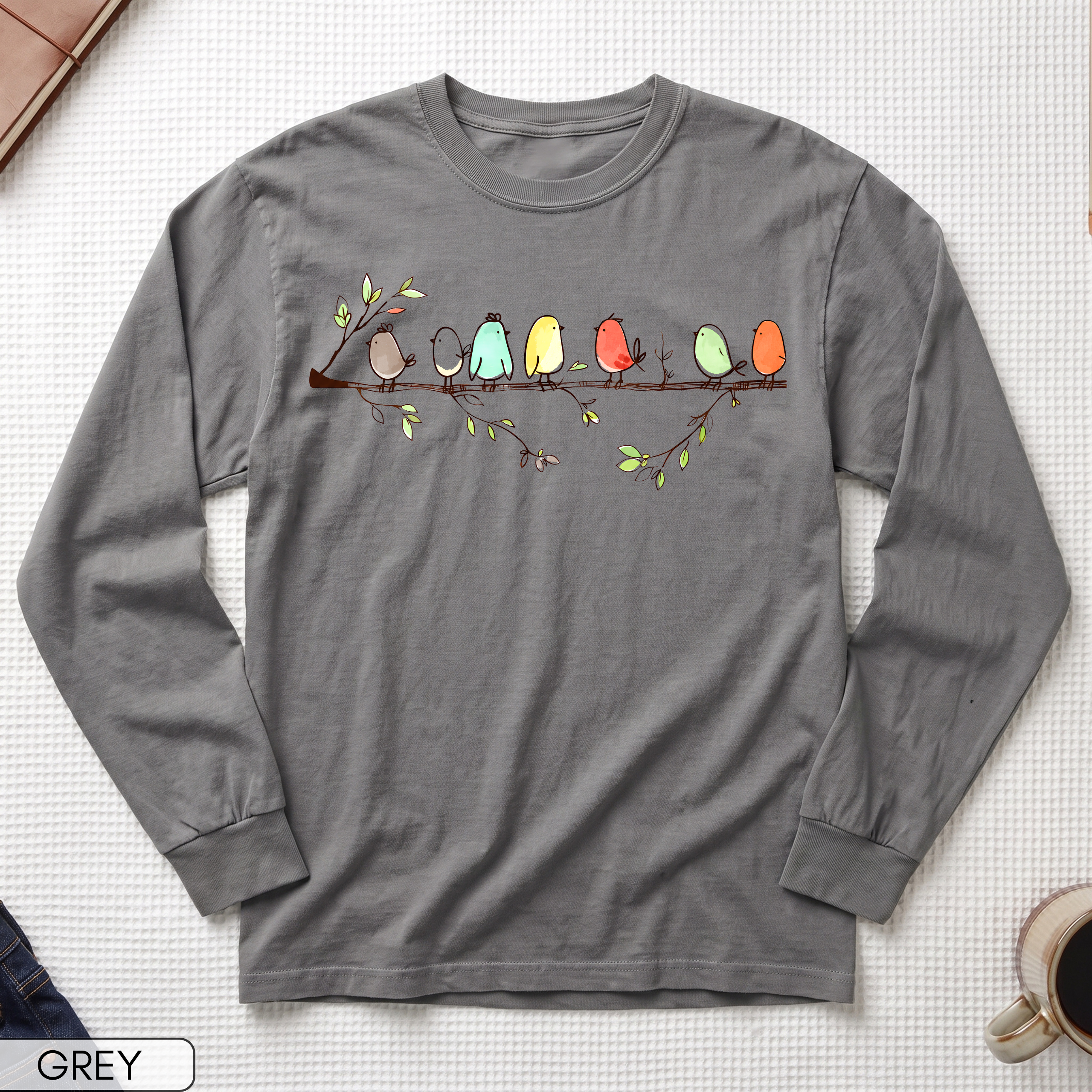 Cute Birds Long Sleeve Shirt