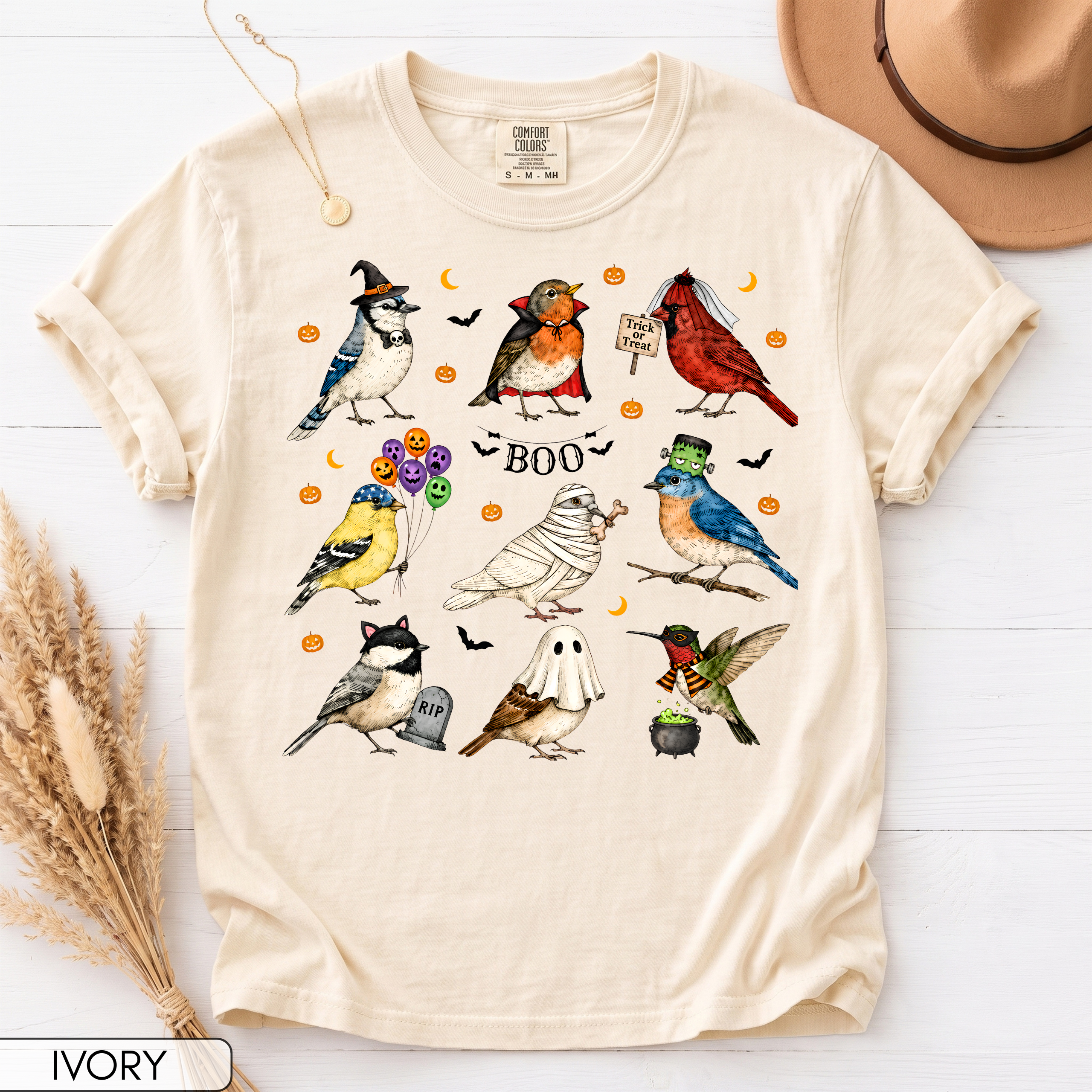 Halloween Birds Comfort Colors T-Shirt