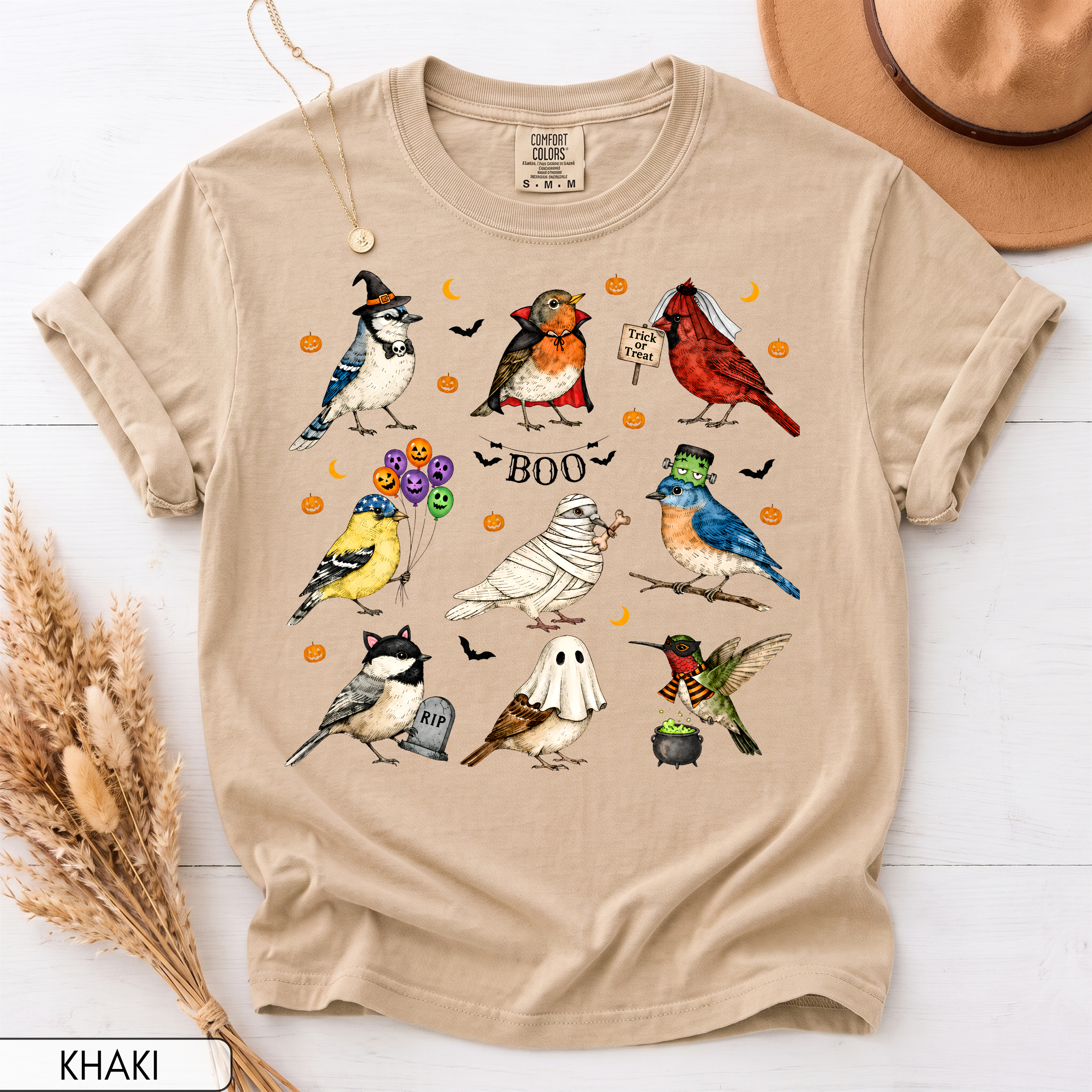 Halloween Birds Comfort Colors T-Shirt