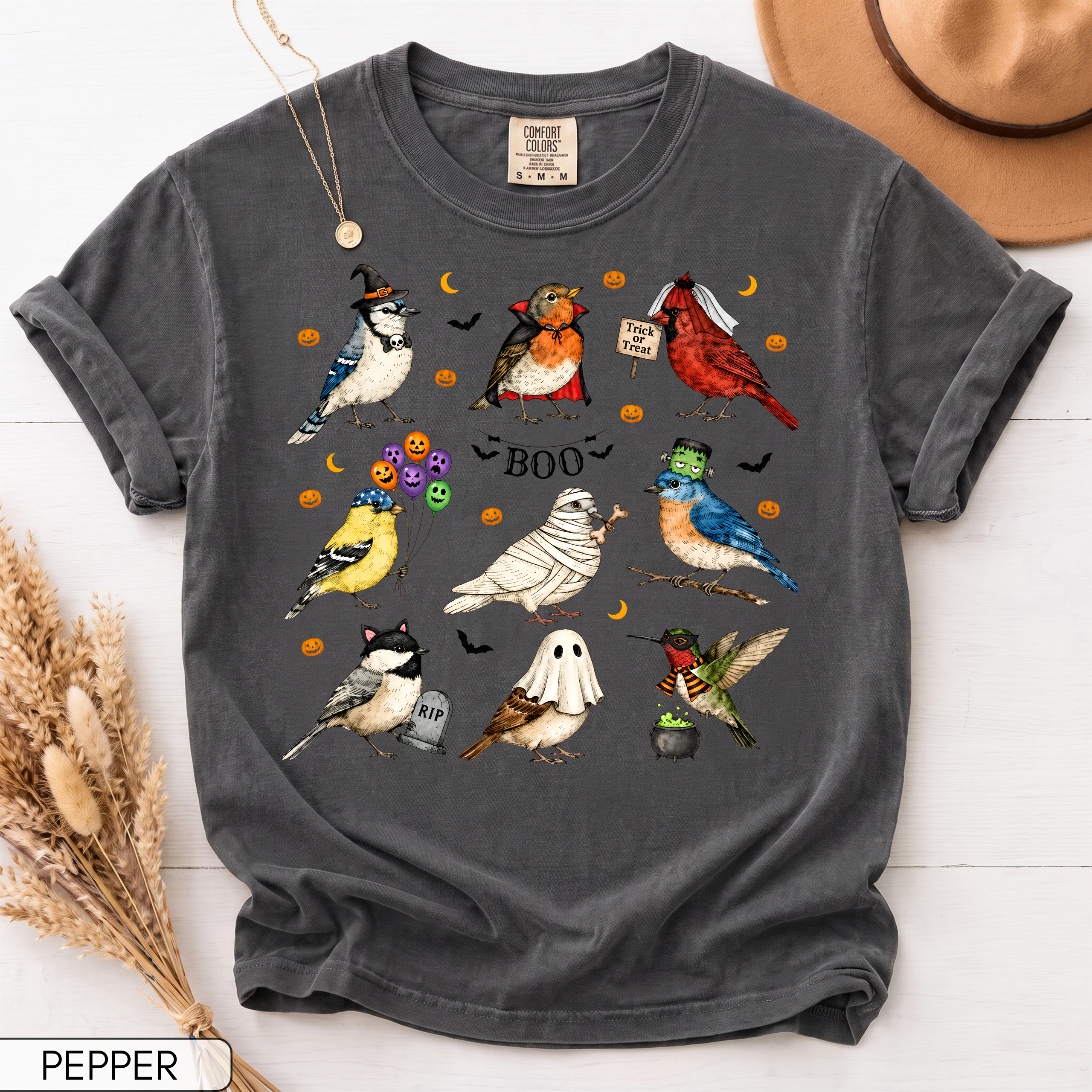 Halloween Birds Comfort Colors T-Shirt