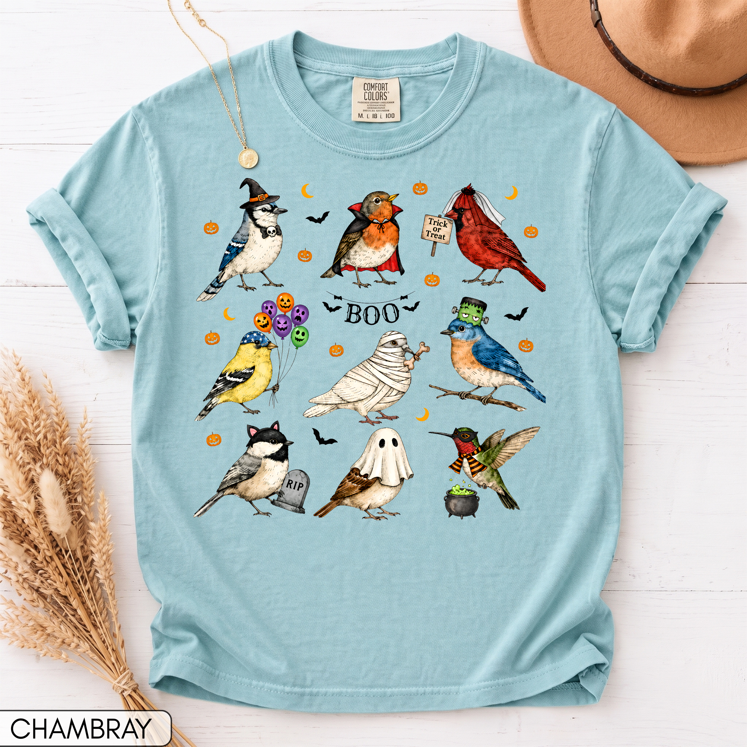 Halloween Birds Comfort Colors T-Shirt