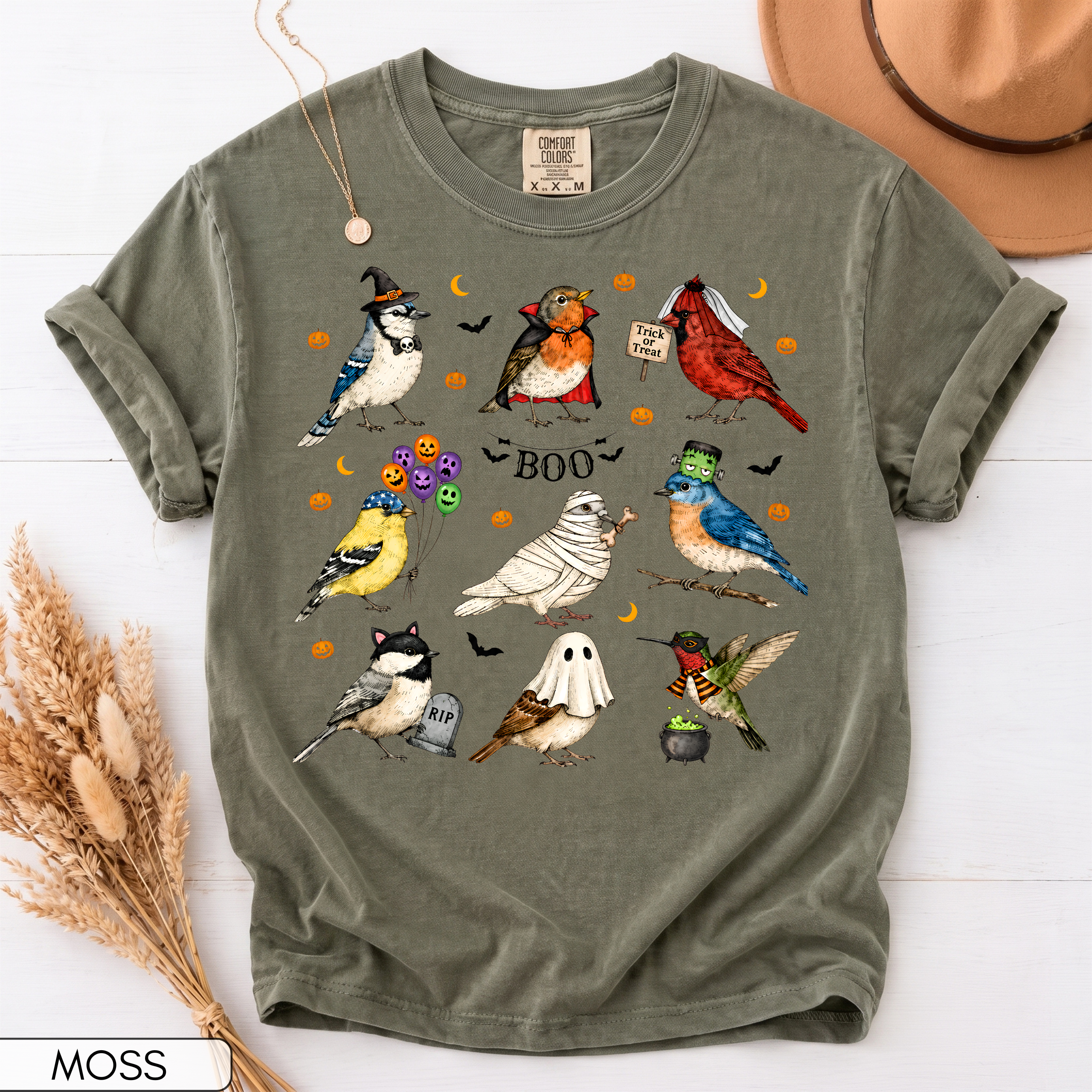 Halloween Birds Comfort Colors T-Shirt