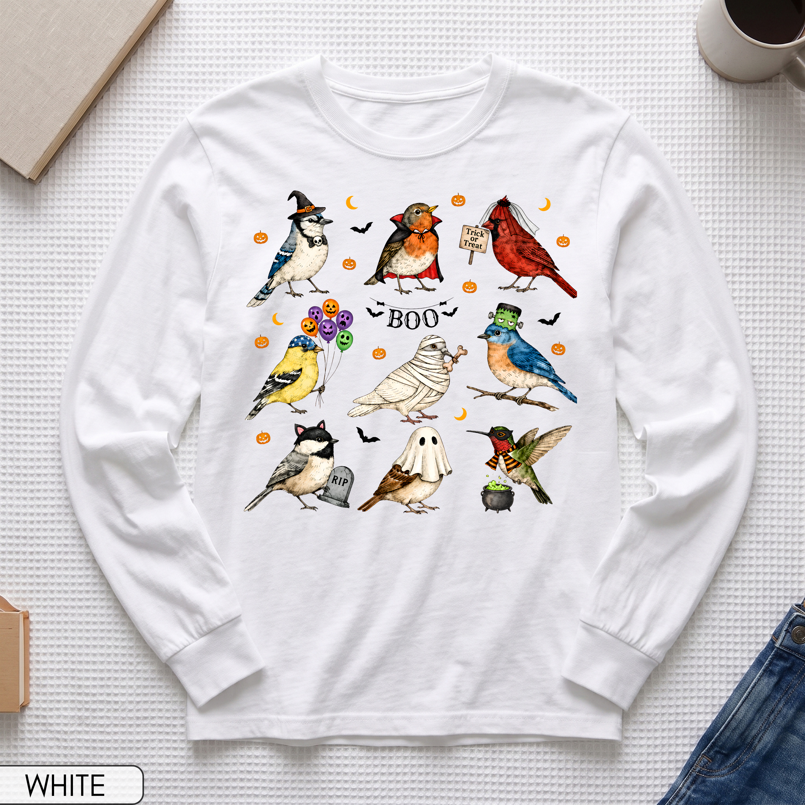 Halloween Birds Long Sleeve Shirt