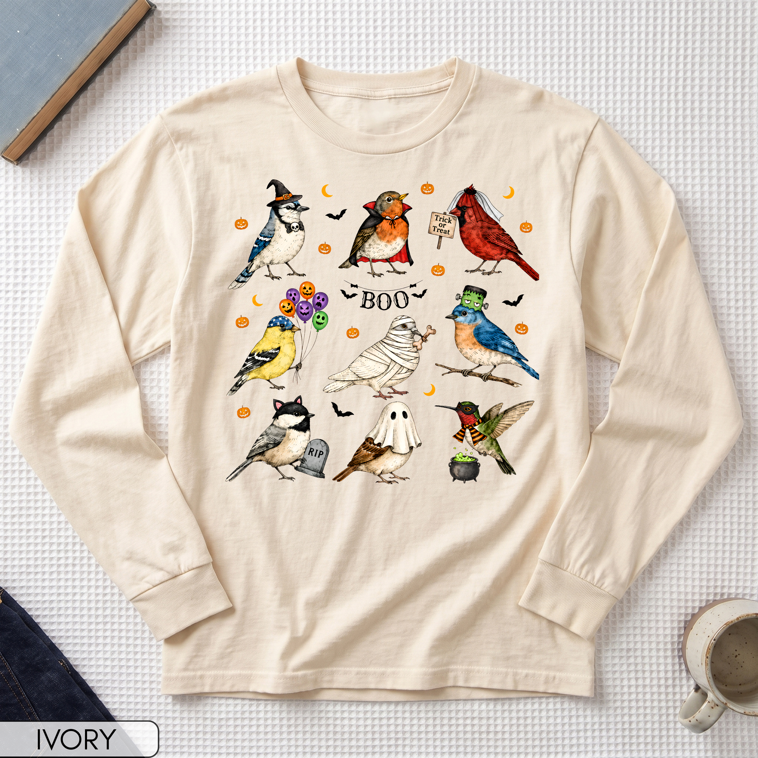Halloween Birds Long Sleeve Shirt