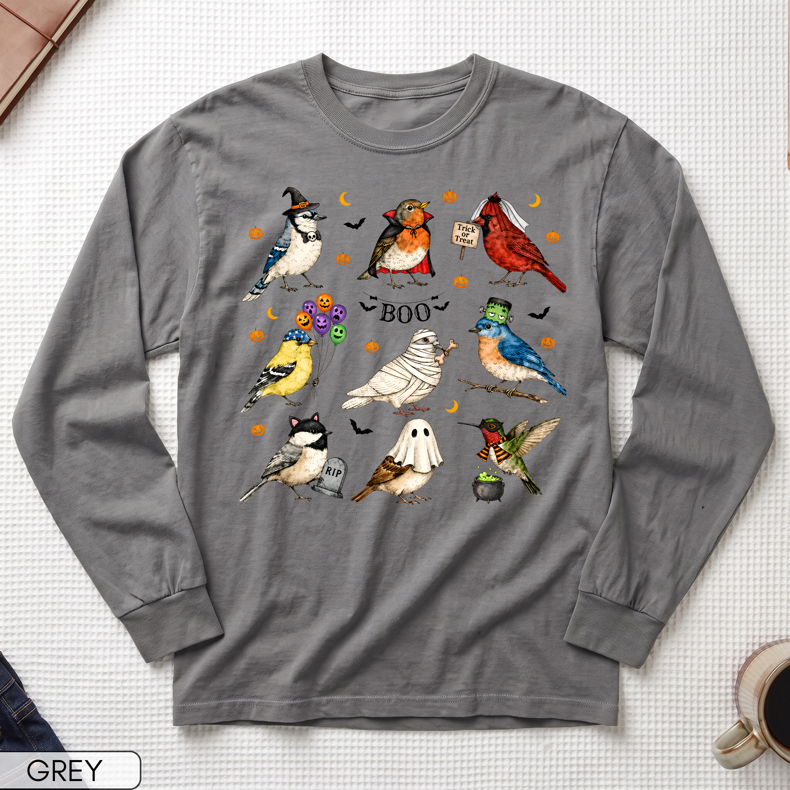 Halloween Birds Long Sleeve Shirt
