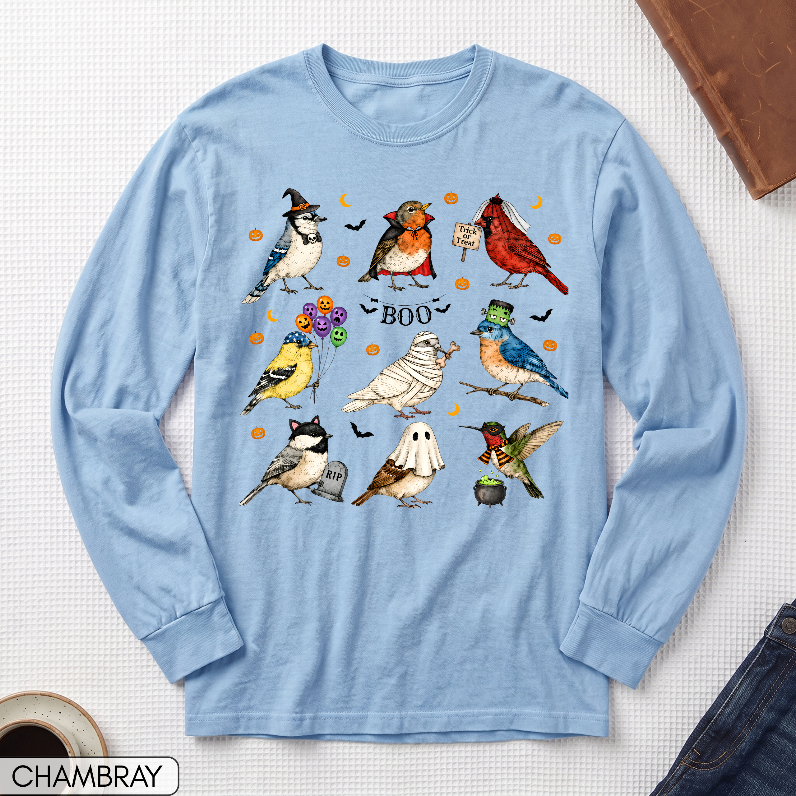 Halloween Birds Long Sleeve Shirt