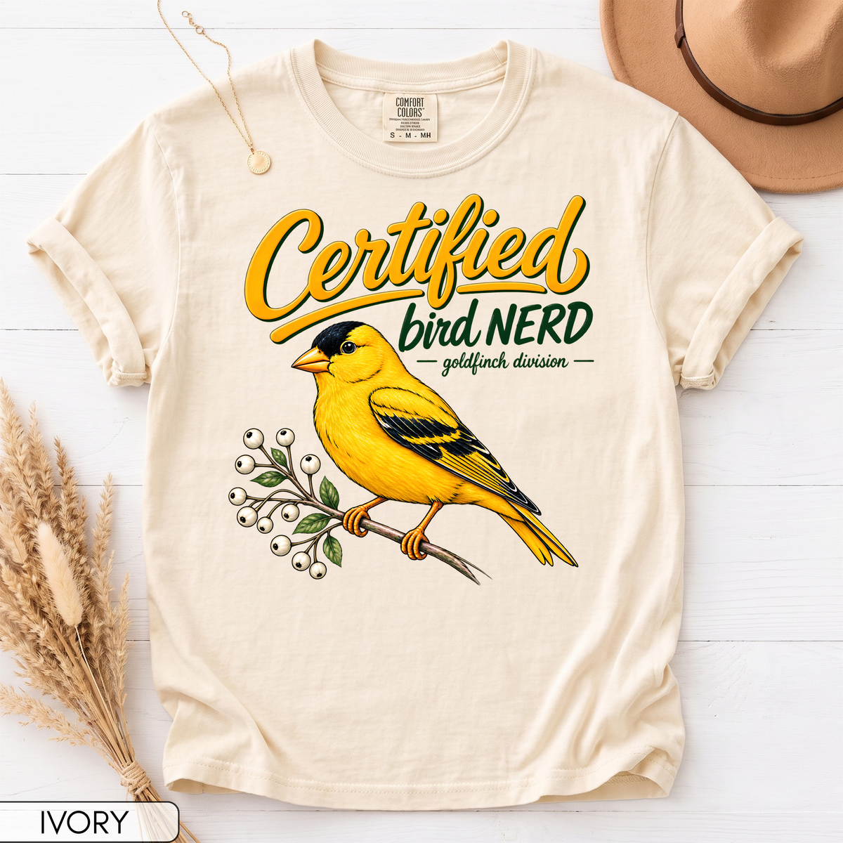 Certified Bird Nerd Goldfinch Unisex T-Shirt