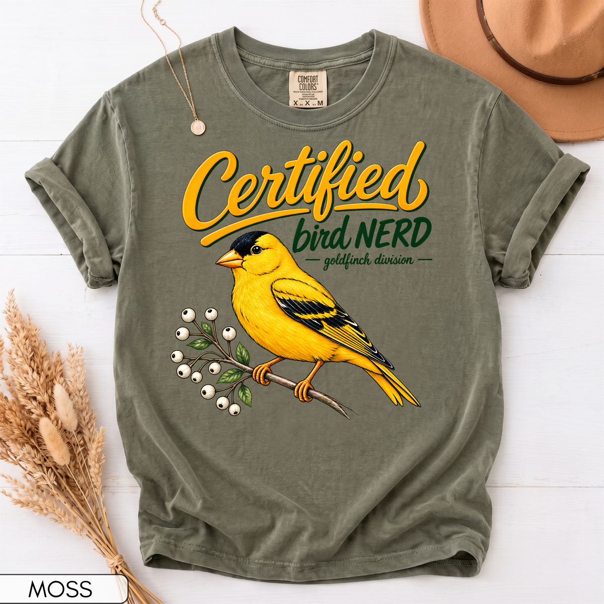 Certified Bird Nerd Goldfinch Unisex T-Shirt