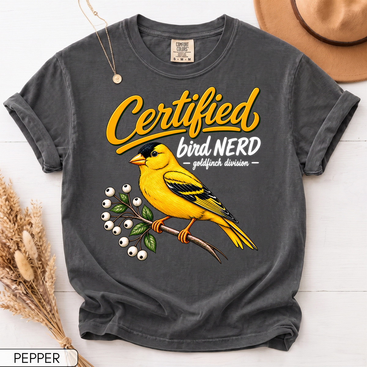 Certified Bird Nerd Goldfinch Unisex T-Shirt