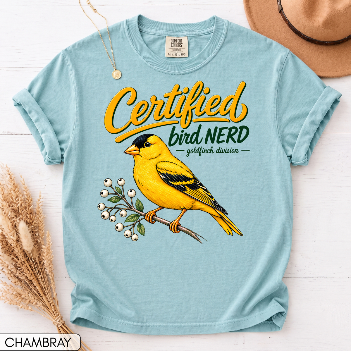 Certified Bird Nerd Goldfinch Unisex T-Shirt
