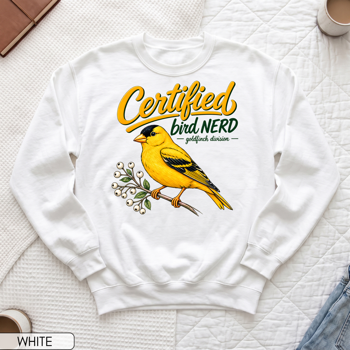 Certified Bird Nerd Goldfinch Unisex Sweatshirt