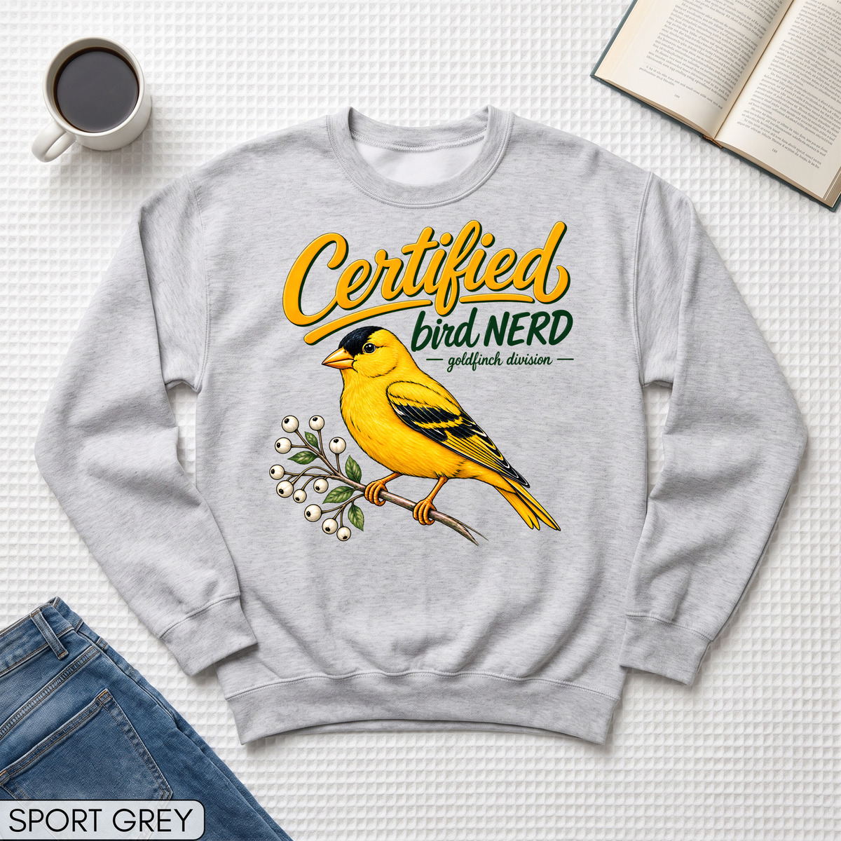 Certified Bird Nerd Goldfinch Unisex Sweatshirt