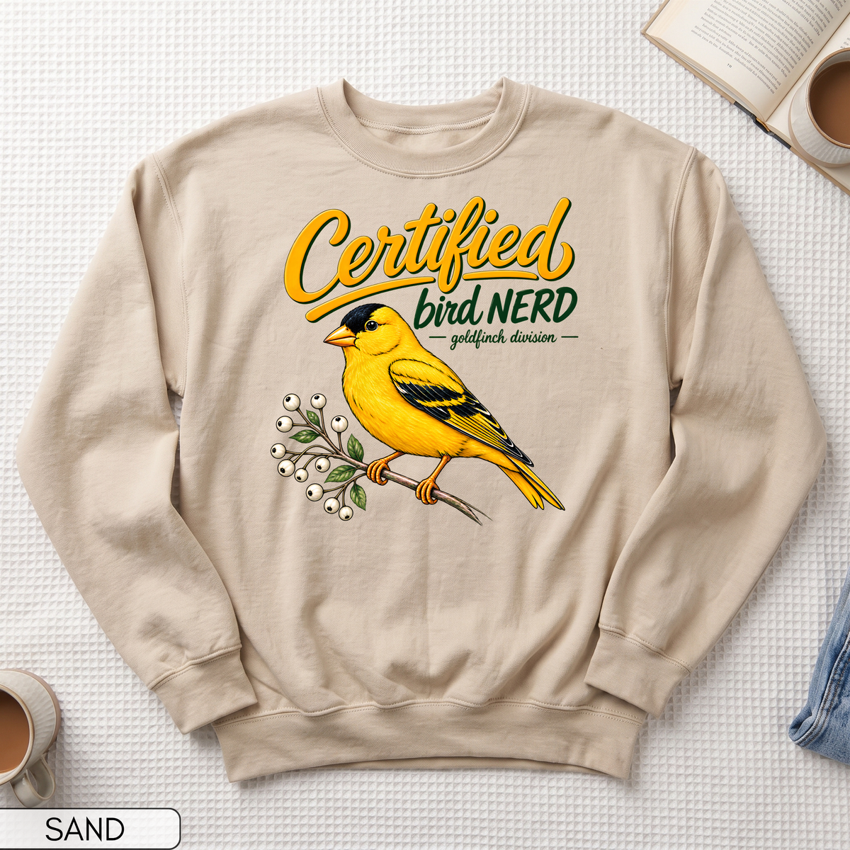 Certified Bird Nerd Goldfinch Unisex Sweatshirt