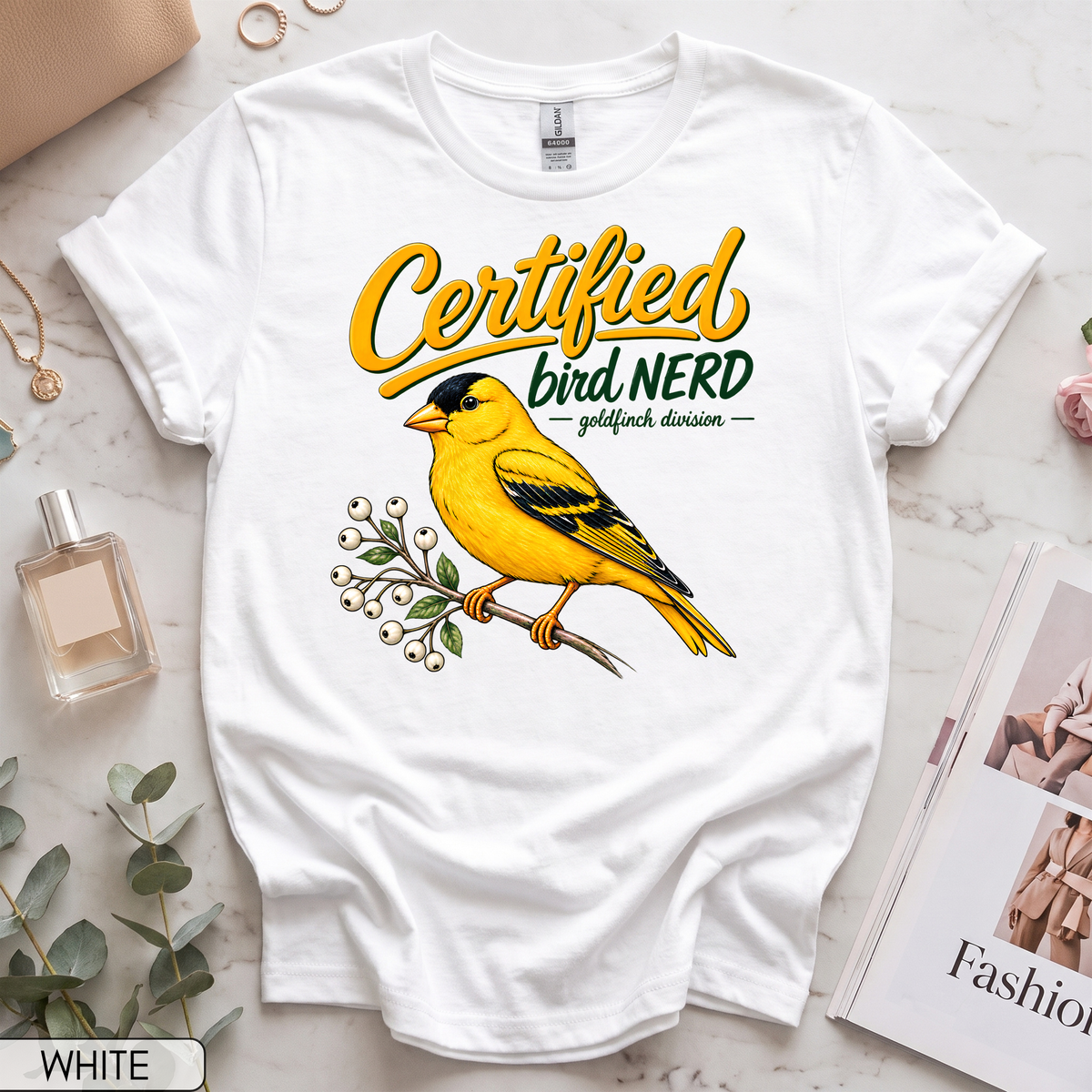 Certified Bird Nerd Goldfinch Women's Short Sleeve T-Shirt