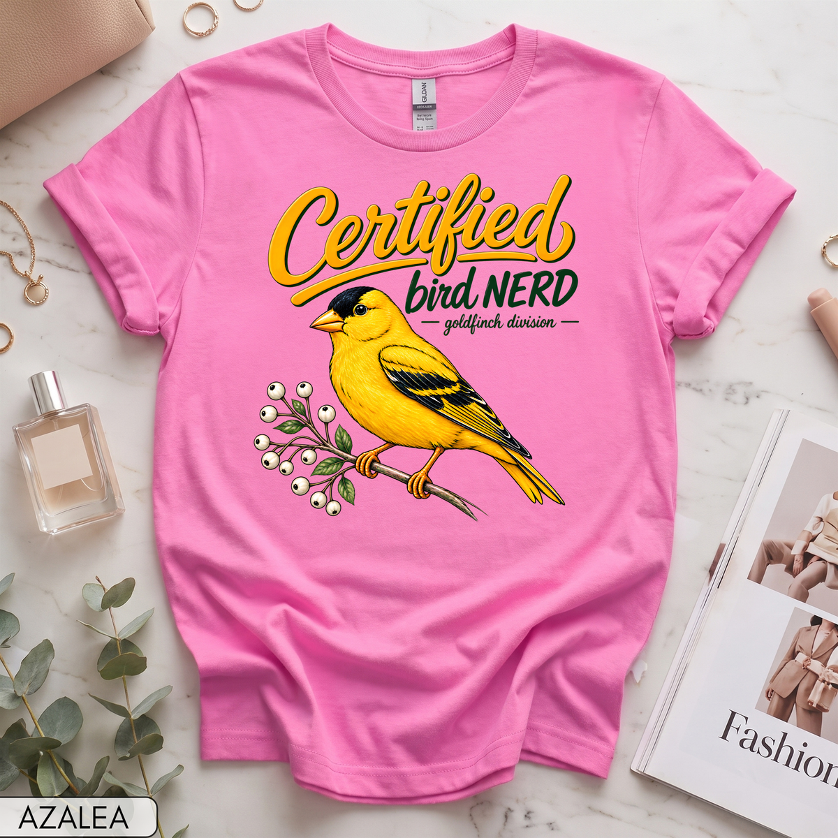 Certified Bird Nerd Goldfinch Women's Short Sleeve T-Shirt