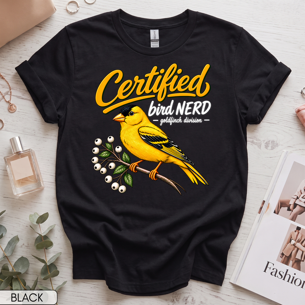 Certified Bird Nerd Goldfinch Women's Short Sleeve T-Shirt