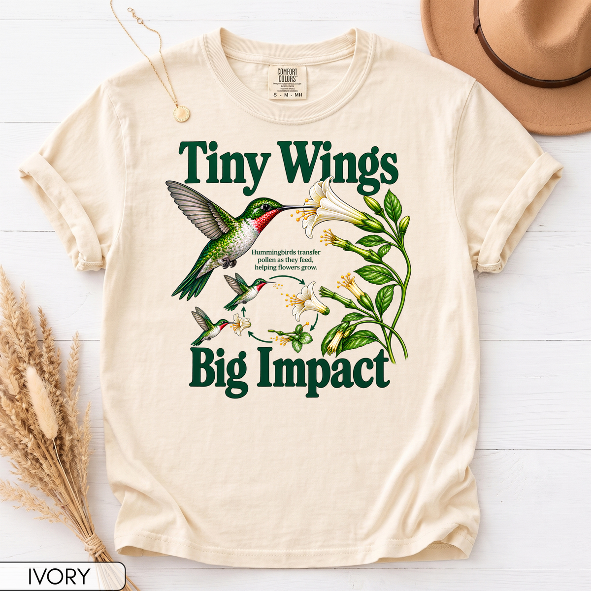 Tiny Wings Big Impact Hummingbird Unisex T-Shirt