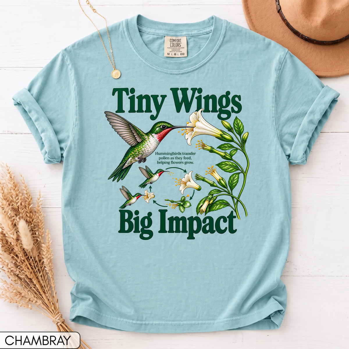 Tiny Wings Big Impact Hummingbird Unisex T-Shirt