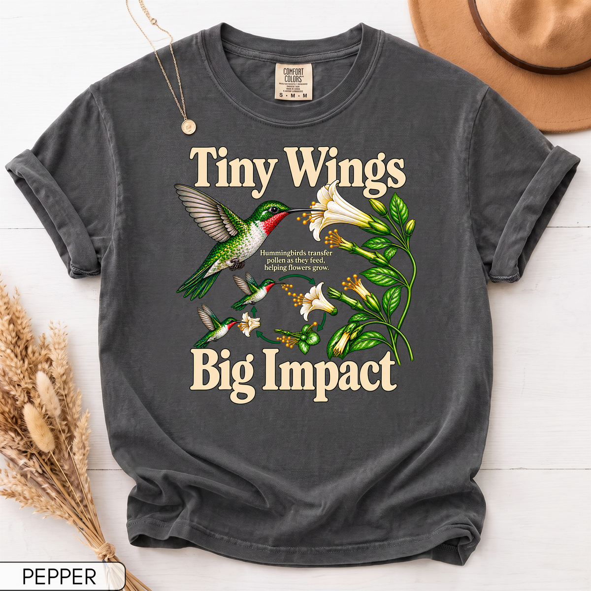Tiny Wings Big Impact Hummingbird Unisex T-Shirt