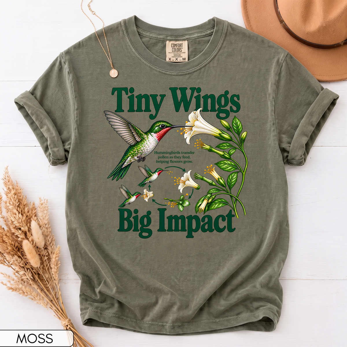 Tiny Wings Big Impact Hummingbird Unisex T-Shirt