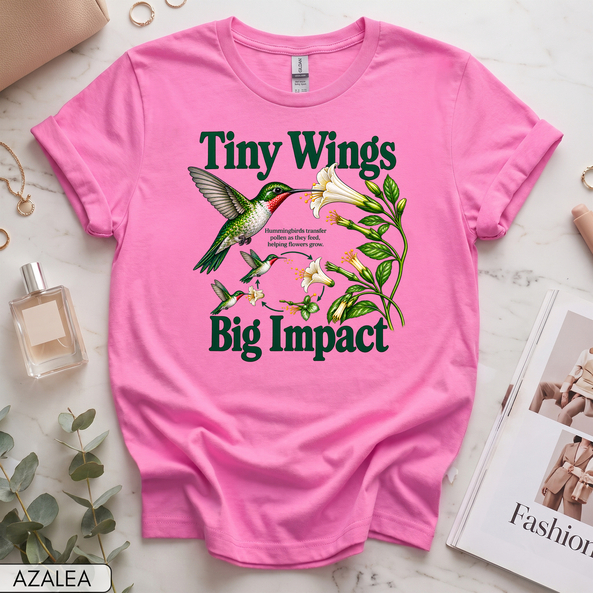Tiny Wings Big Impact Hummingbird Women's Short Sleeve T-Shirt