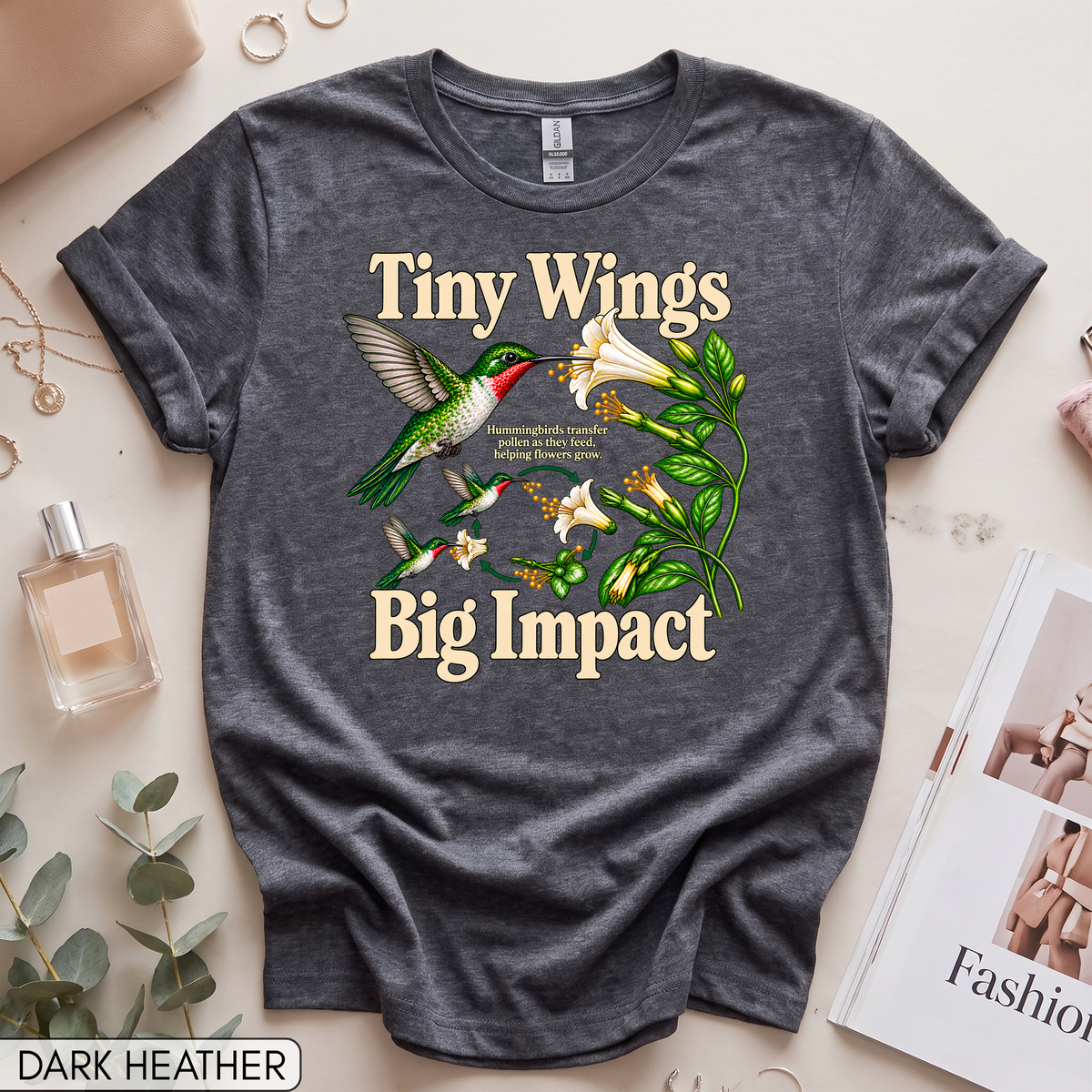 Tiny Wings Big Impact Hummingbird Women's Short Sleeve T-Shirt
