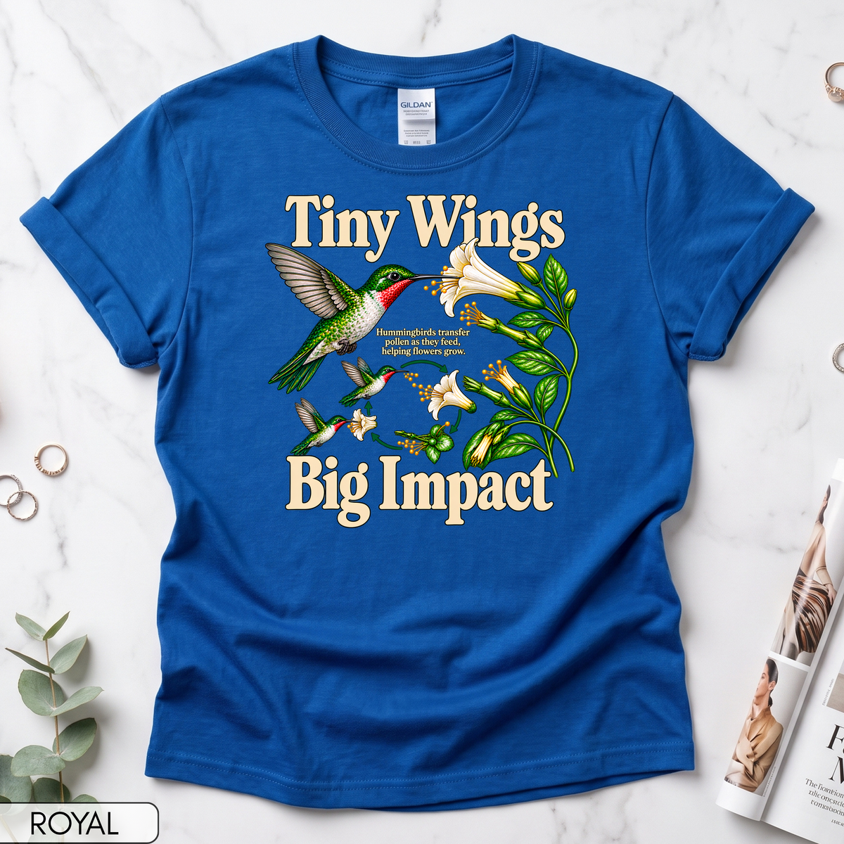 Tiny Wings Big Impact Hummingbird Women's Short Sleeve T-Shirt