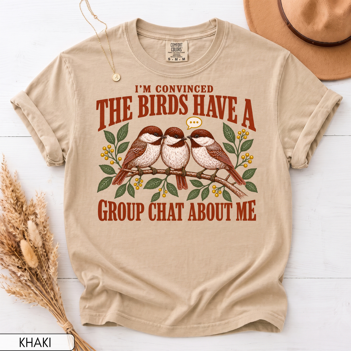 Birds Have a Group Chat About Me Unisex T-Shirt