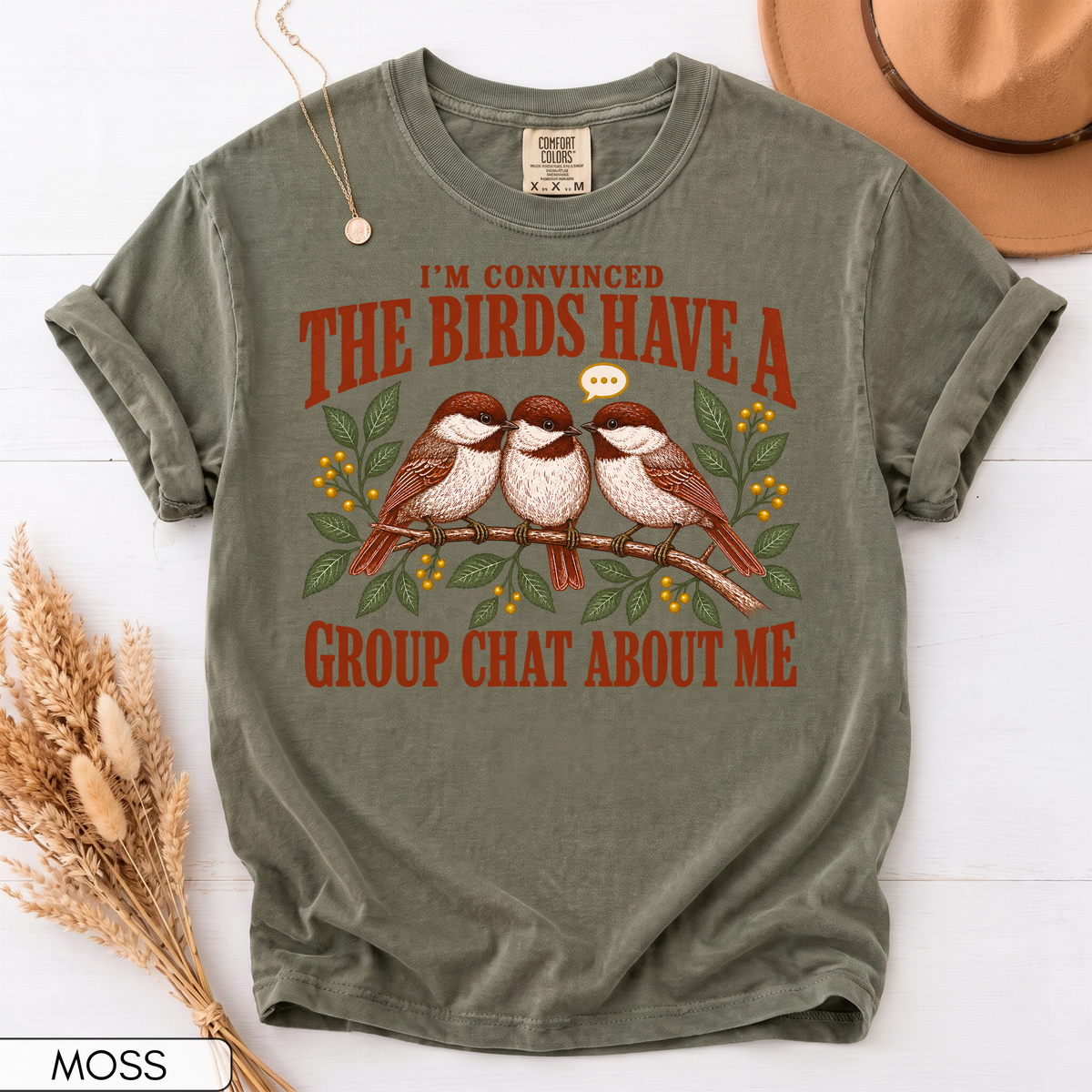 Birds Have a Group Chat About Me Unisex T-Shirt