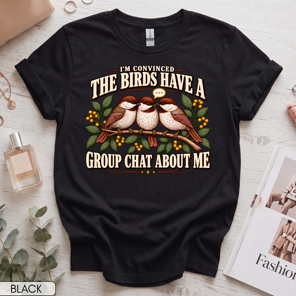 Birds Have a Group Chat About Me Women's Short Sleeve T-Shirt