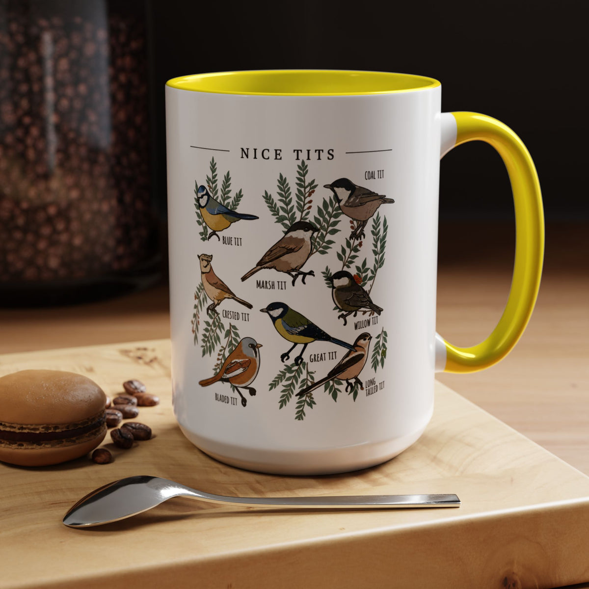Nice Tits Bird Illustration Coffee Mug