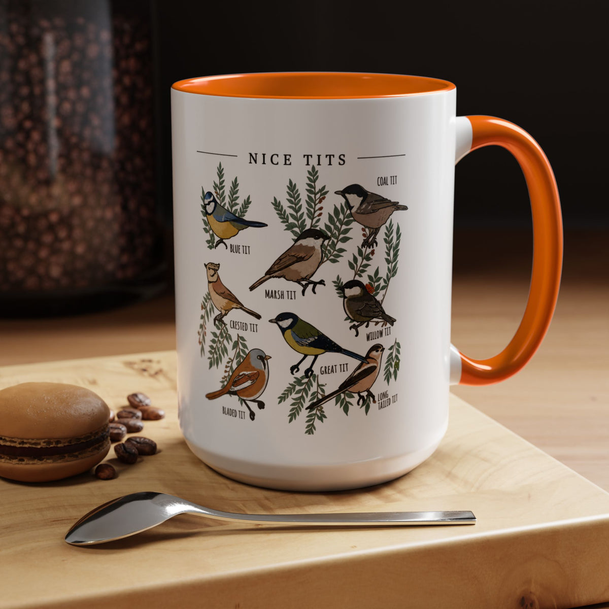 Nice Tits Bird Illustration Coffee Mug
