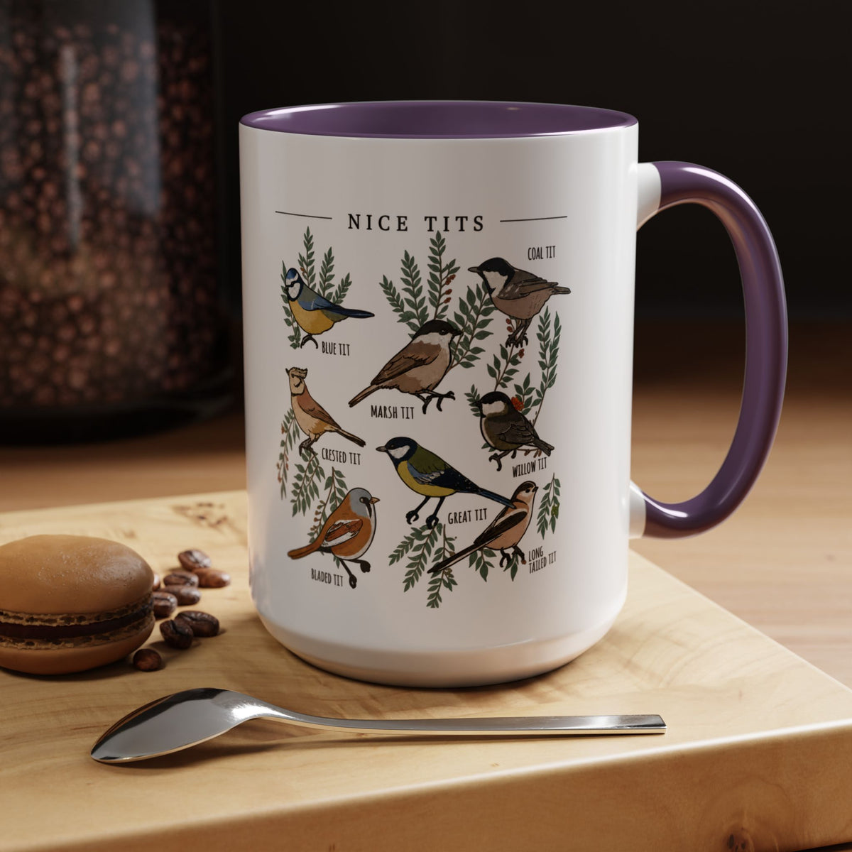 Nice Tits Bird Illustration Coffee Mug