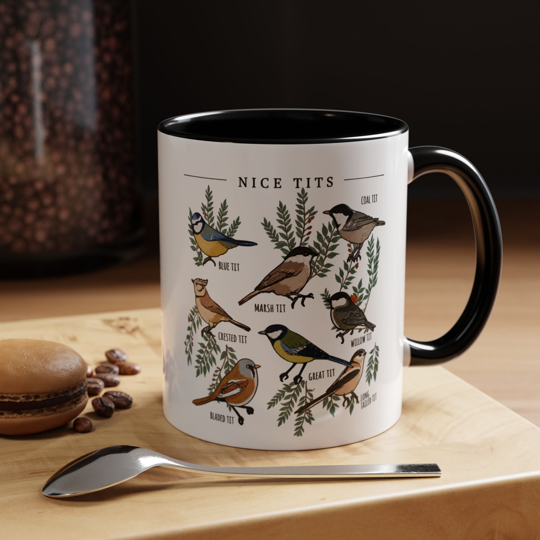 Nice Tits Bird Illustration Coffee Mug