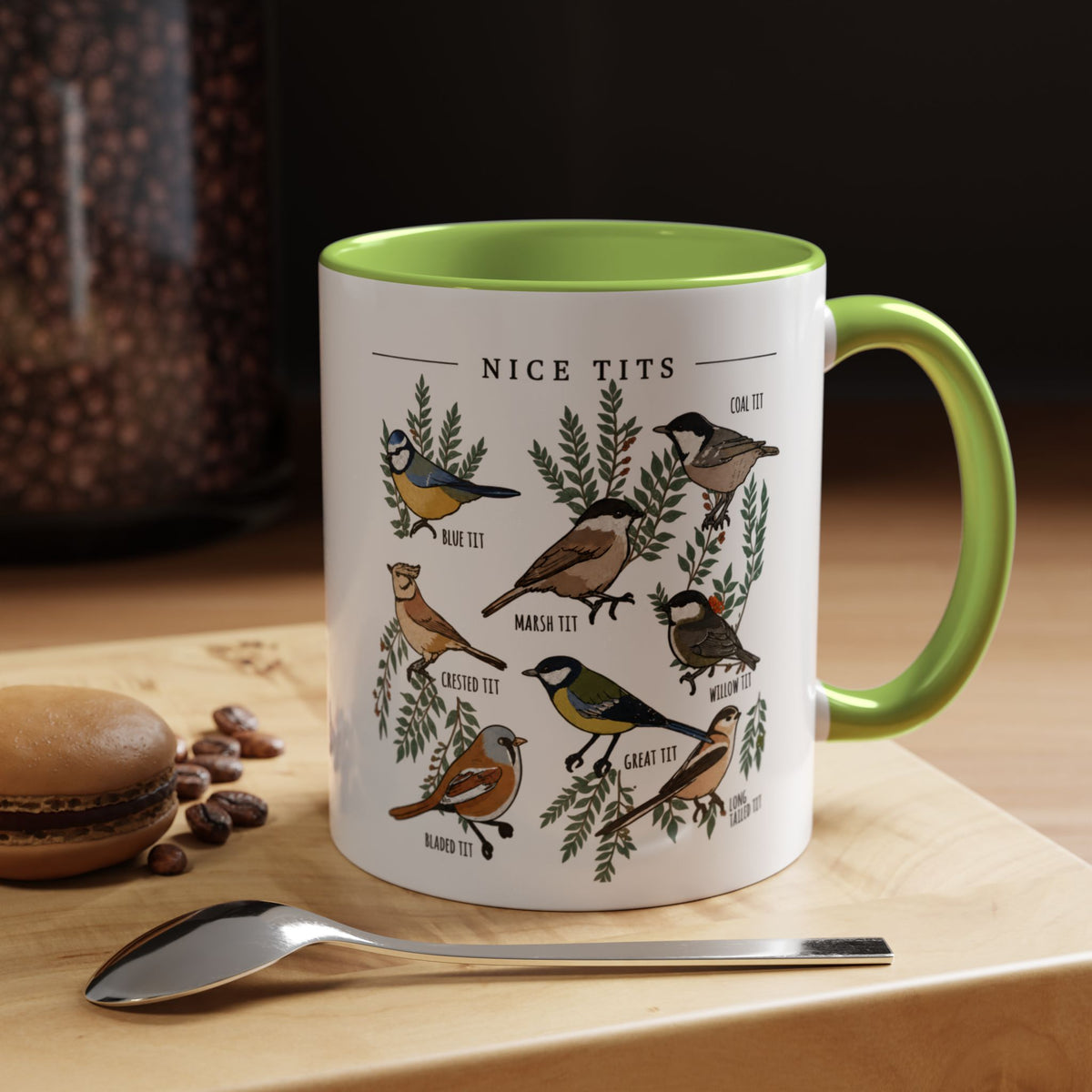 Nice Tits Bird Illustration Coffee Mug