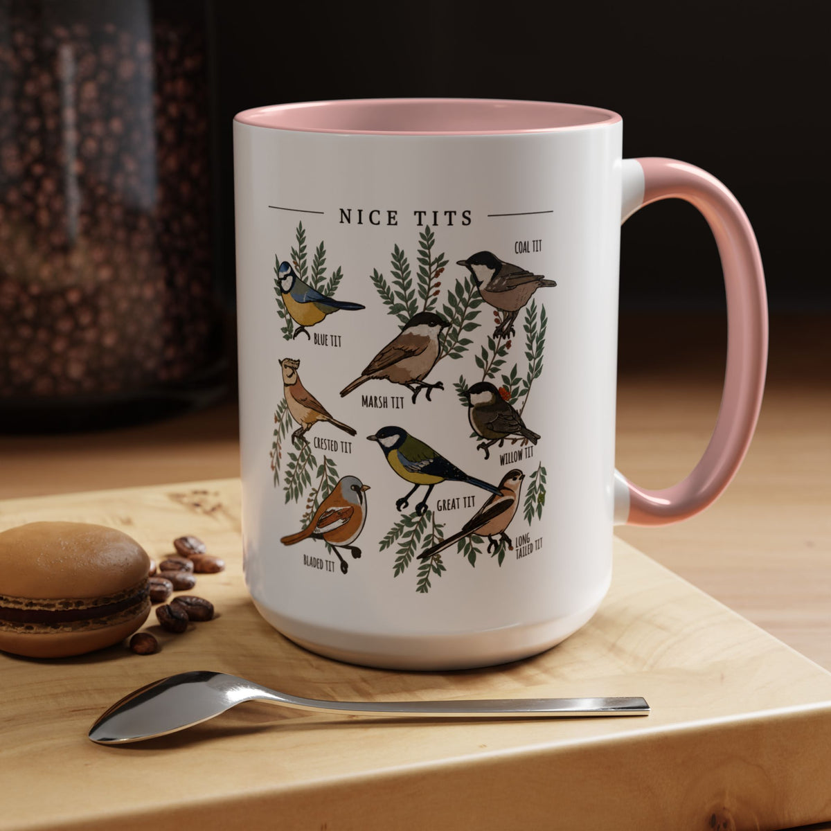 Nice Tits Bird Illustration Coffee Mug